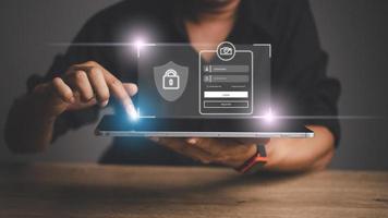 cyber security concept, Login, User, identification information security and encryption, secure access to user's personal information, secure Internet access, cybersecurity. photo