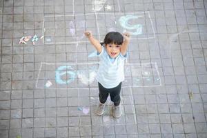 girl on the hopscotch photo