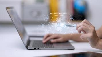 Digital transformation technology strategy, IoT, internet of things. transformation of ideas and the adoption of technology in business in the digital age, enhancing global business capabilities. Ai photo