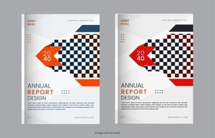 Print Company annual report brochure cover set design with creative shapes vector