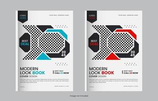 Print Modern corporate brochure or magazine book cover set design vector