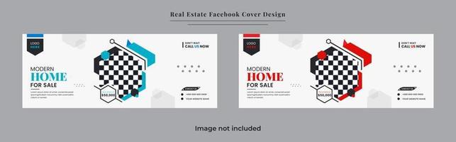 diseño de banner de portada de redes sociales de venta de bienes raíces y propiedades vector