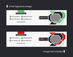 Stylish promotional Email signature template design or email footer with minimal shapes vector