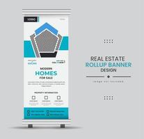 Print Real-estate home for sale or rent rollup display standee for promotional purpose vector