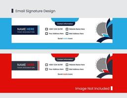 Print Modern Email signature template design or email footer for promotional purpose vector