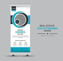 Print Real-estate home for sale or rent rollup display standee for promotional purpose vector