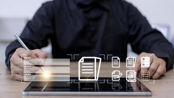 document management concept, online documentation database photo