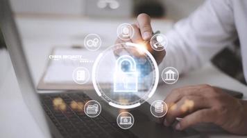Cyber security internet and networking concept. information security and encryption, secure access to user's personal information, secure Internet access, cybersecurity. photo