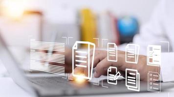 document management concept, online documentation database photo