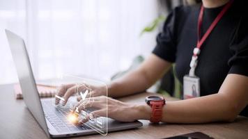 2FA increases the security of your account, Two-Factor Authentication laptop screen displaying a 2fa concept, Privacy protect data and cybersecurity. photo