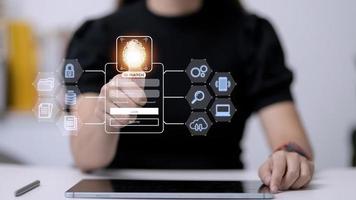 Fingerprint scanning and biometric authentication, processing of biometric for access personal data. surveillance and security scanning of digital programs cyber futuristic applications photo