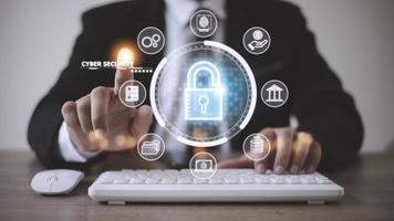 Cyber security internet and networking concept. information security and encryption, secure access to user's personal information, secure Internet access, cybersecurity. photo