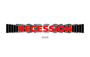 recession 2023 typography vector design element