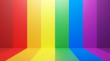 Rainbow backdrop of a symbol of the LGBTQ Pride, Background scenes for LGBT content, 3D rendering image. photo