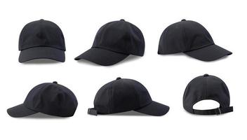 Set of Dark Blue Baseball cap isolated on white background with clipping path photo