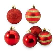 Set of Christmas ball decoration isolated on white background with clipping path photo