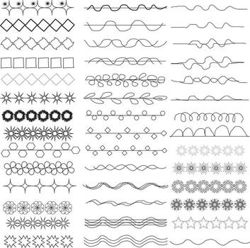 Hand Drown Under lines border element stitch design vector