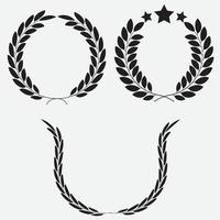 laurel wreath icon set vector