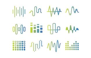 colección moderna de iconos de ondas de sonido vector