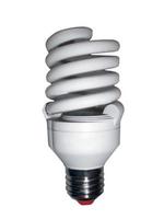 Energy saving lamp on a white background photo