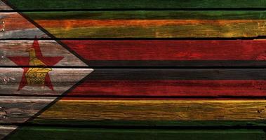 3d bandera de zimbabwe en madera foto