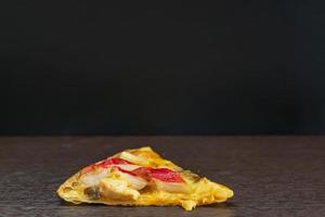 Pizza on the wooden photo