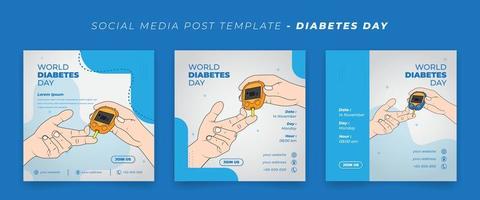 Healthy check with using glucose meter in hand for world diabetes day design vector