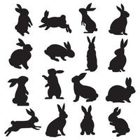 colección de siluetas de conejo. ilustración vectorial vector