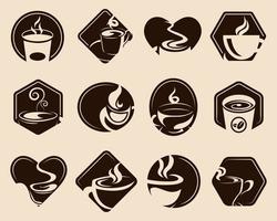 colección de logotipos de café. silueta de icono de café vector