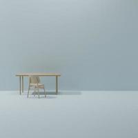 juego de mesa minimalista moderno con sillas. simula un concepto de diseño interior mínimo con copia espacio 3d renderizado 3d ilustración. foto