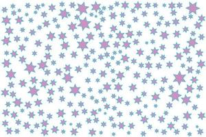 Pink stars pattern with blue borders on white background vector