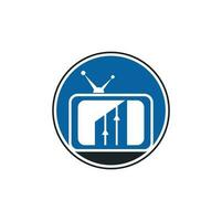 plantilla de diseño de logotipo de tv de finanzas. Ilustración de vector de diseño de logotipo de gráfico de tv.