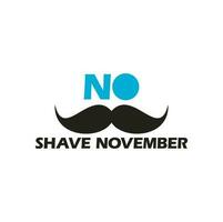 No Shave November Typographic Vector Design. Vector poster or banner for no shave social solidarity November event against man prostate cancer campaign