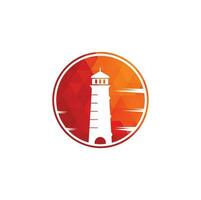 Lighthouse logo template. Building of lighthouse logo vector. vector