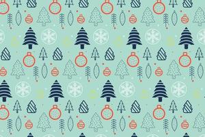 Winter seamless pattern with christmas trees, spruce woods on white background. Surface design for wrapping, giftwrap, textile, fabric, paperand scrapbook wallpaper vector