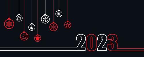 Happy new year 2023, 2023 happy new year event happy new year background illustration Christmas banner Background Xmas design vector