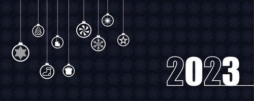 feliz año nuevo 2023, 2023 feliz año nuevo evento feliz año nuevo ilustración de fondo fondo de banner de navidad diseño de navidad vector