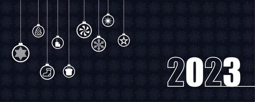 Happy new year 2023, 2023 happy new year event happy new year background illustration Christmas banner Background Xmas design vector