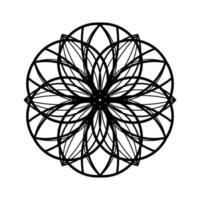 patrón circular en forma de mandala con flor. mandala patrón redondo. fondos redondos para tarjetas de felicitación, invitación, plantilla de tatuaje, estilo de negocios, tarjetas u otros. ilustración vectorial vector