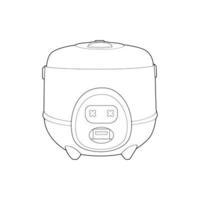 Rice cooker, magic jar, illustration vector, line art vector, outline art. vector