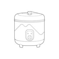 Rice cooker, magic jar, illustration vector, line art vector, outline art. vector