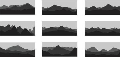 una colección vectorial de paisajes montañosos para fondos y composiciones artísticas vector