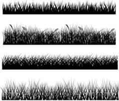 A vector collection of grass silhouettes for artwork compositions