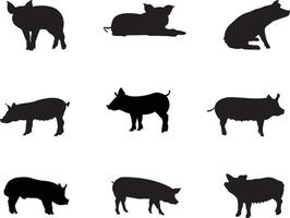 A collection of Lamb silhouettes for artwork compositions vector