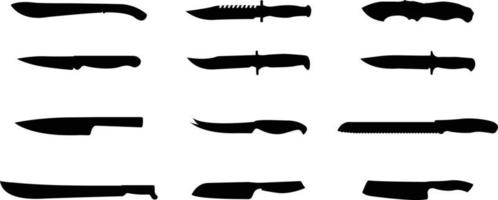 una colección vectorial de cuchillos y cuchillas para composiciones artísticas vector