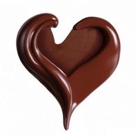 salpicaduras de chocolate en forma de corazón. foto