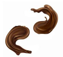 Chocolate, cocoa and coffee splashes. photo