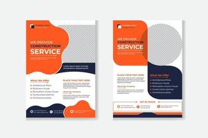 Modern construction a4 flyer template vector