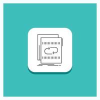 Round Button for Audio. file. loop. mix. sound Line icon Turquoise Background vector