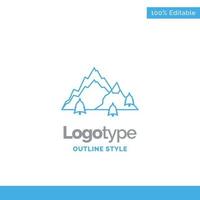 Blue Logo design for mountain. landscape. hill vector